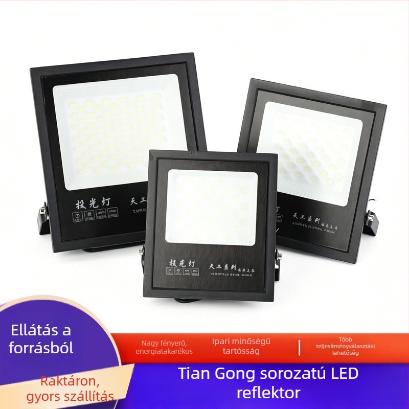 Kültéri LED reflektor IP65 vízálló, 120° sugárzási szög, alumínium ház, 50–400W, 220V