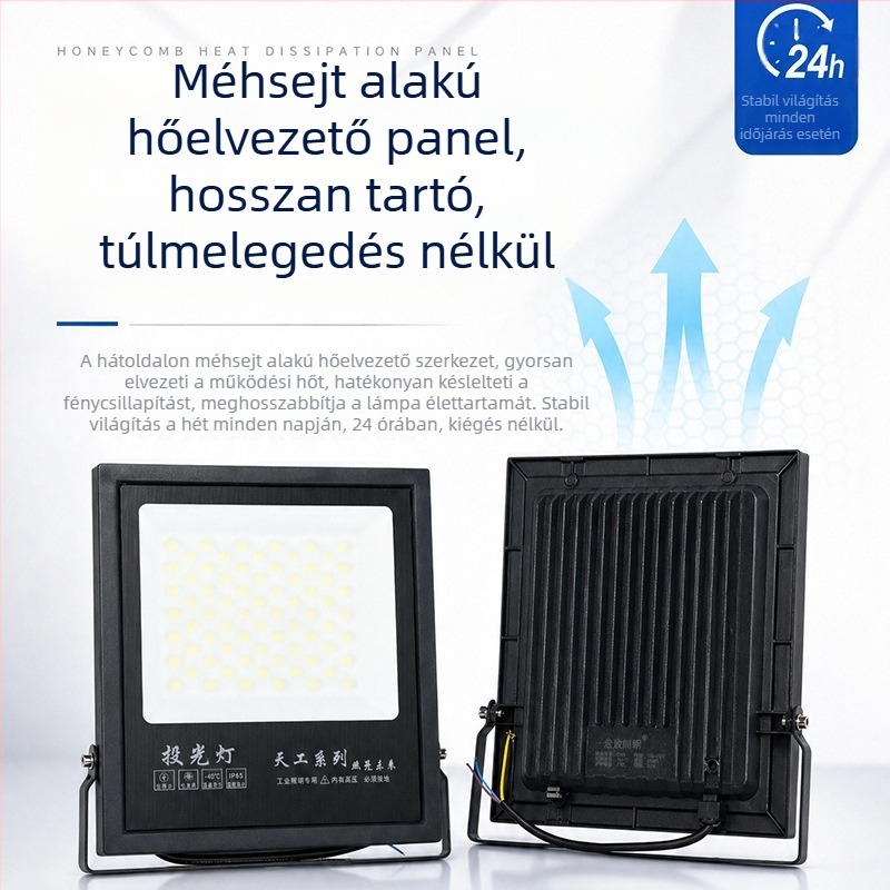 Kültéri LED reflektor IP65 vízálló, 120° sugárzási szög, alumínium ház, 50–400W, 220V