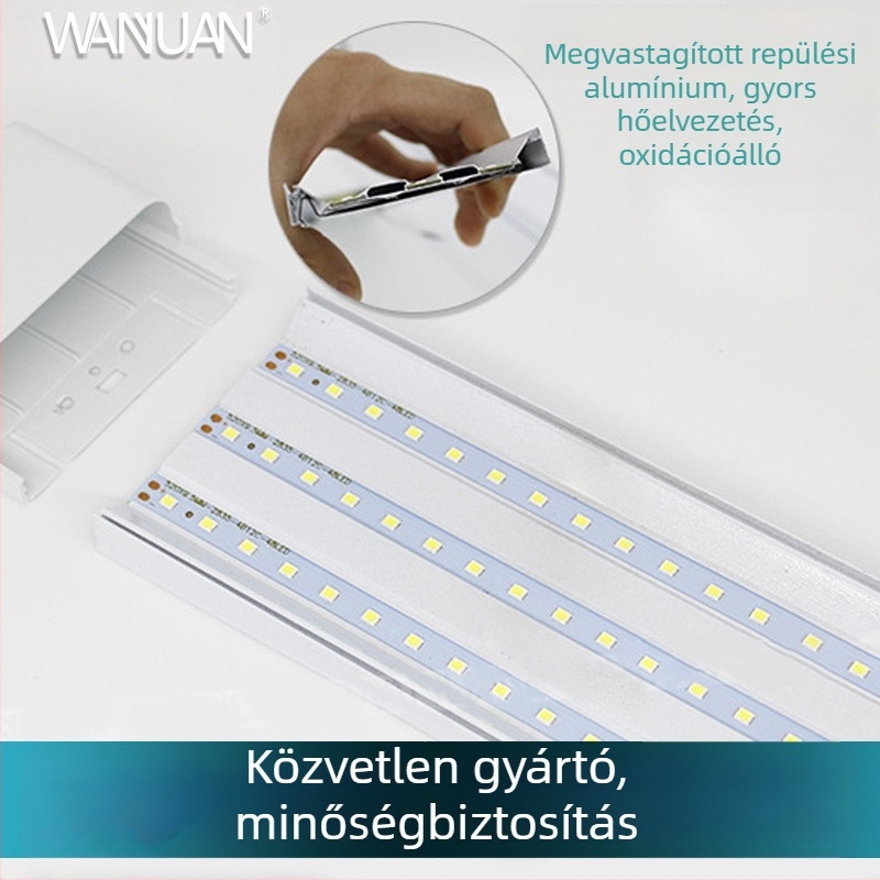 LED háromvédelmes tisztító lámpa, hosszú LED-szalag világítás áruházak és bevásárlóközpontok számára, integrált porálló tartó, alumínium ház