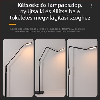 Teljes spektrumú LED állólámpa, magas CRI (≥98), szemvédelem, távirányítós fényerő-szabályozás, nappalira, hálószobára, dolgozószobára és tanuláshoz