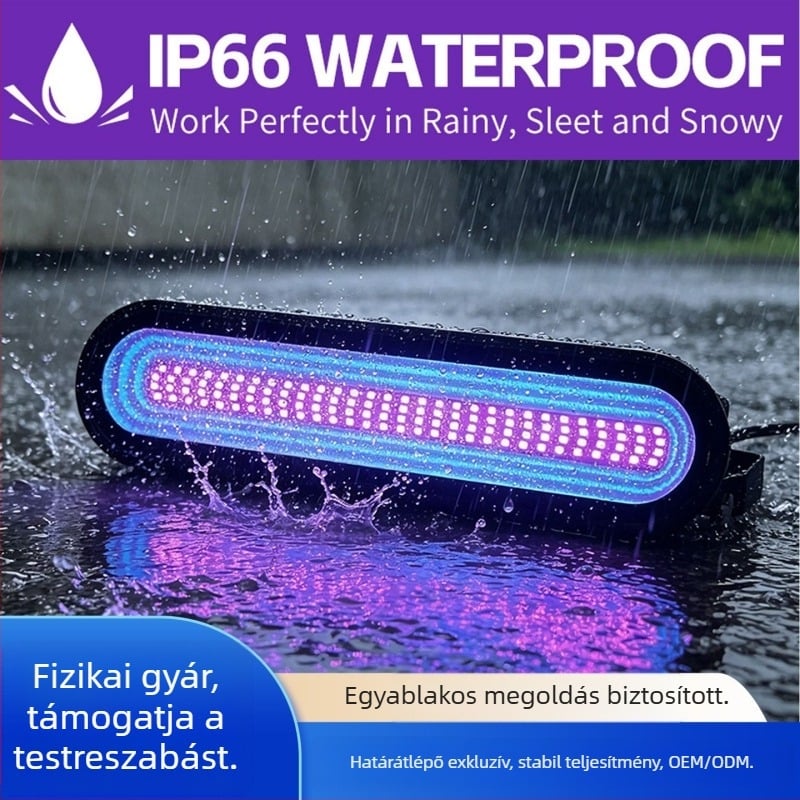 UV flood lámpa 365/395 nm a műgyanta megkötésére és fluoreszcens színpadi világításra, 50W, IP66, 30 cm