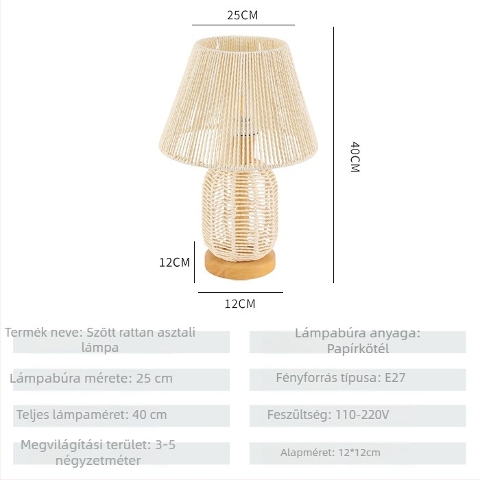 Rattan állólámpa szőtt labdával – rusztikus, természetes nappali világítás, wabi-szabi stílus