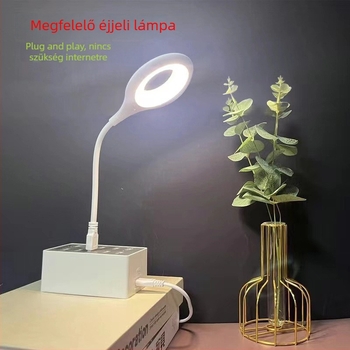 USB-vezérlésű okos éjjeli lámpa LED mini hordozható asztali lámpa hálószobába, szemkímélő, alvás és olvasás