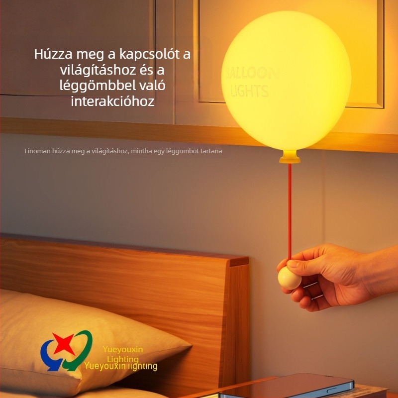 Szilikonból készült éjjeli fény ballon formájú, érintésre működő asztali lámpa gyerekeknek, dekoratív ajándék, újratölthető