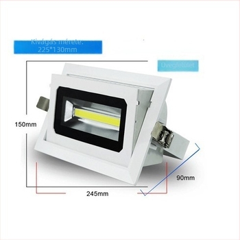 Beépített állítható négyzet alakú floodlight mennyezeti lámpa, 20W/30W/40W, rejtett downlight, vetítőfény, kirakatvilágítás