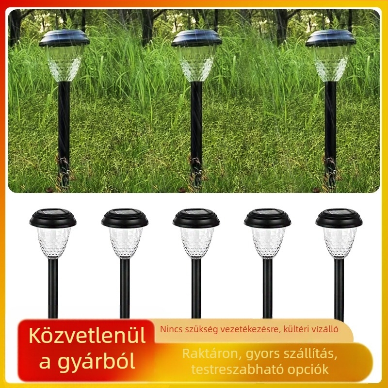 Egyedi napelemes talajlámpa kültéri kert- és udvari dekorációhoz
