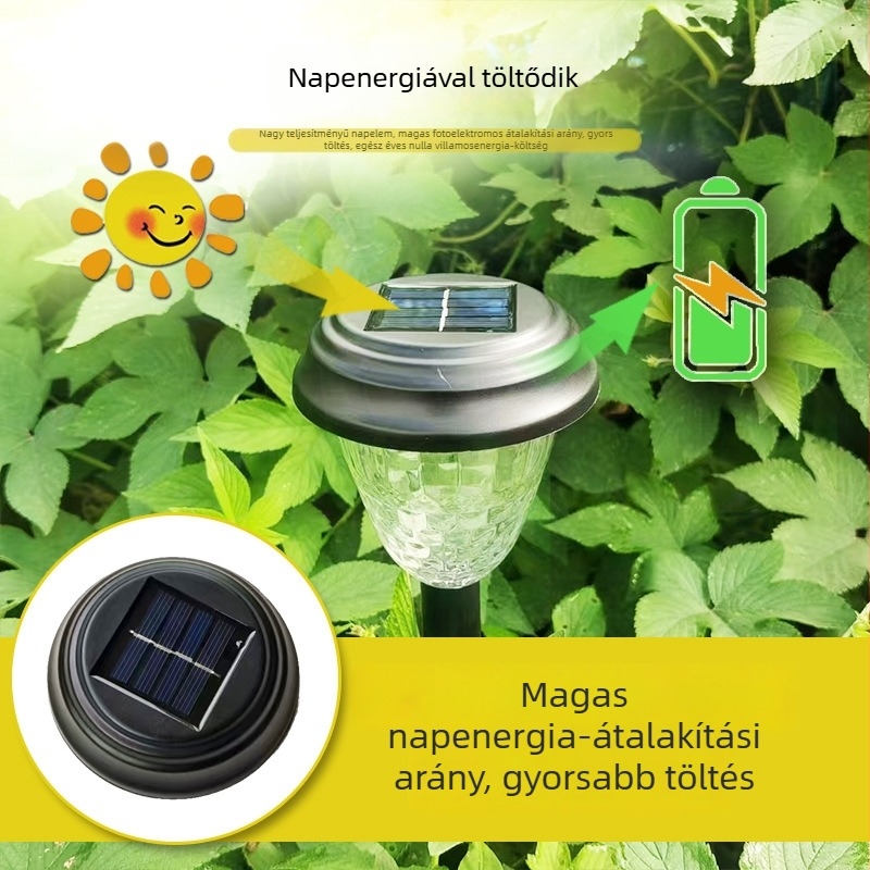 Egyedi napelemes talajlámpa kültéri kert- és udvari dekorációhoz