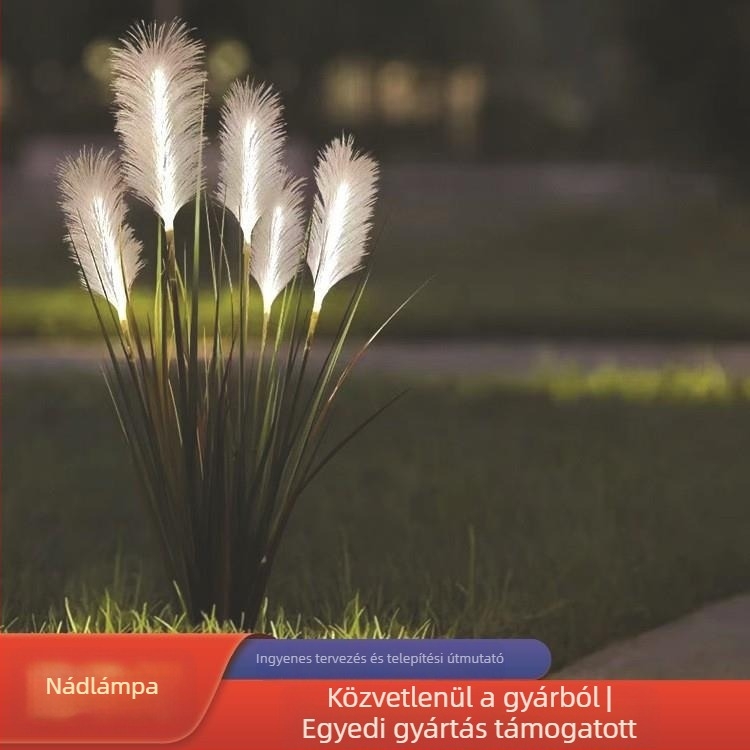 Pampaszfű lámpa a gyephez, kültéri tájvilágítás, LED száloptikus lámpa, testreszabható