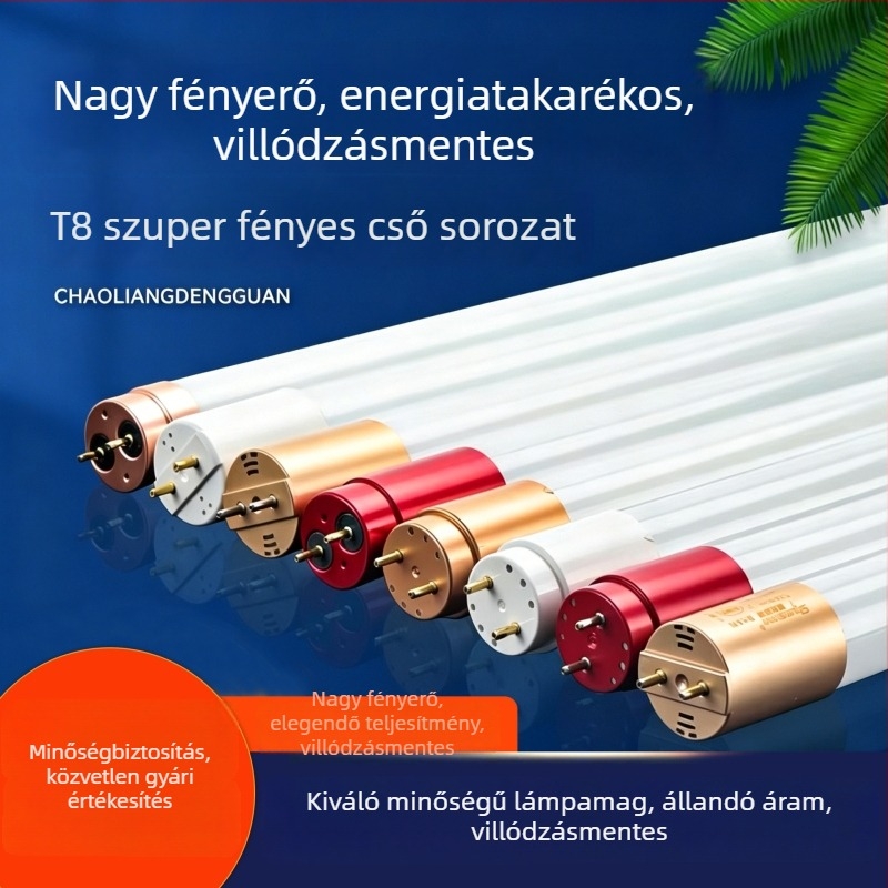 T8 LED fénycső alap – teljes tartókészlet, osztott típus, ultrabélyes fény, 1,2 m LED üvegcső, régi stílusú tartó lámpa