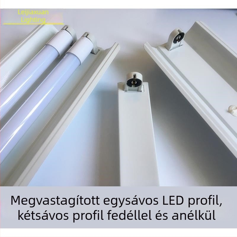 T8 fényszóró cső tartó, egy- vagy kétkarú, fedéllel vagy fedél nélkül, LED T8 cső kettős végével, 1,2 m üres tartó
