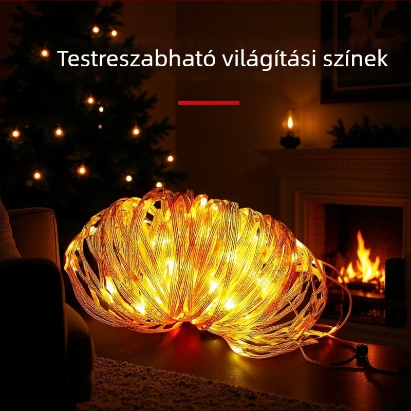 LED alacsony feszültségű fényfüzér, környezeti világítás, beltéri és kültéri használatra, vízálló, több színű kertdekoráció