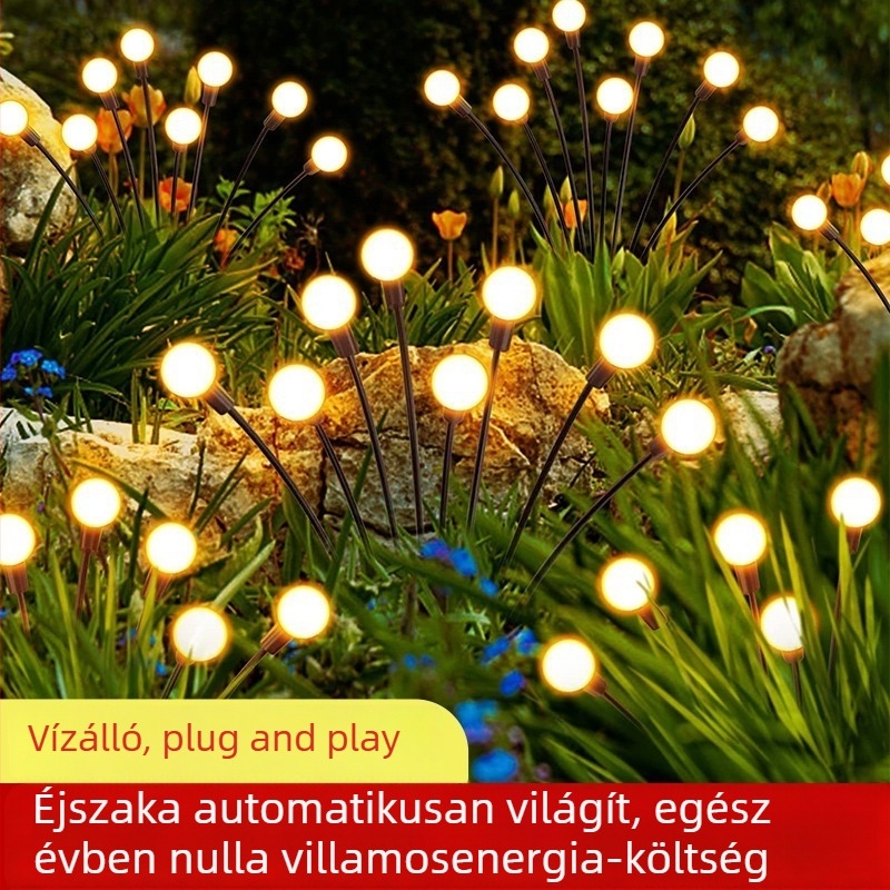 Napelemes kültéri lámpák, tücsökfényű kertvilágítás, hangulatos villa-világítás, kertdekoráció, vízálló gyepvilágítás