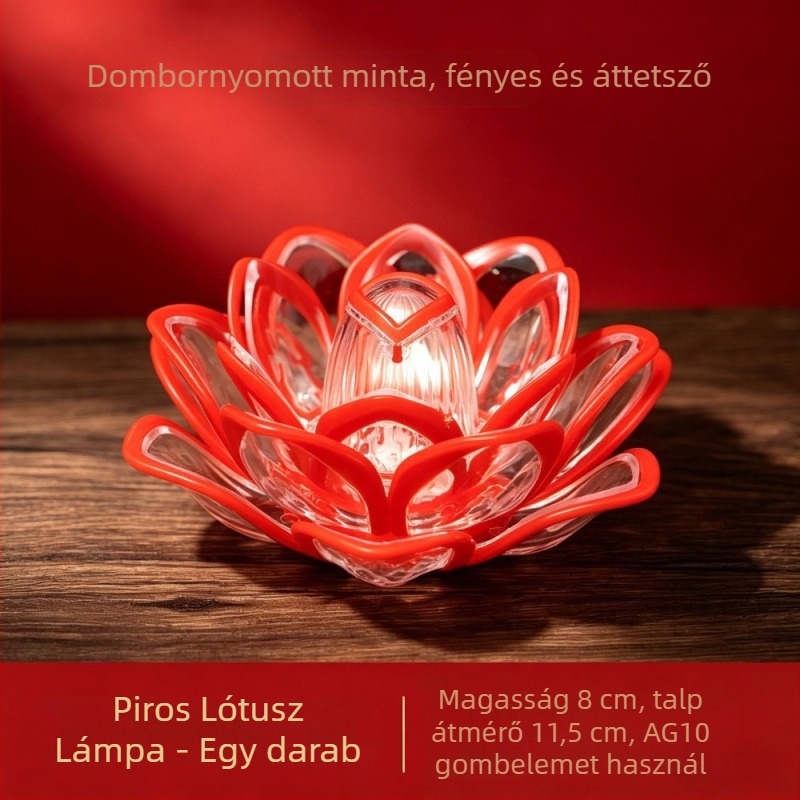 LED lótuszlámpa Buddha felajánláshoz, szimulált elektromos gyertya, otthoni dekoráció, asztali dísz, hangulatvilágítás
