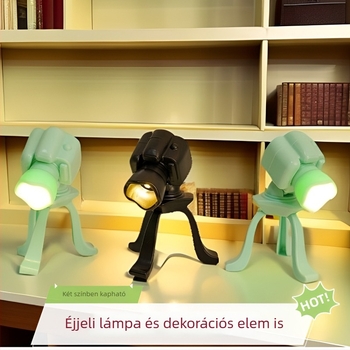 Kreatív kamerás éjjeli lámpa, LED elektronikus gyertya, íróasztali olvasólámpa és dekoratív tárgy