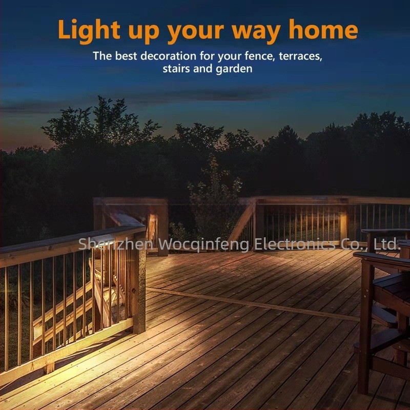 Napelemes hosszú kerítésvilágítás, korláthoz és falikar lépcsőfény, melegfehér és multicolor LED világítás