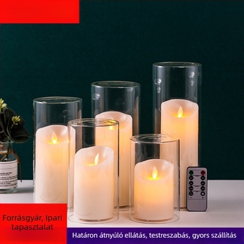 LED elektronikus gyertyák esküvőkre, hangulatos világításhoz, szerepjátékokhoz és születésnapokra; újratölthető, hengeres formájú gyertyák távirányítóval