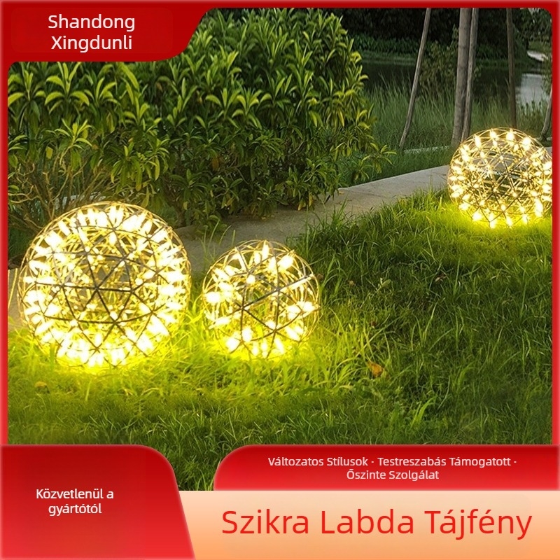 Kültéri LED tájvilágítás üreges gömb alakú, IP65 vízálló, függesztett rögzítés, modern minimalist dizájn.