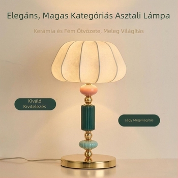 Francia vintage stílusú állólámpa textil árnyékolóval, retro wabi-sabi világítás nappalira és hálószobába