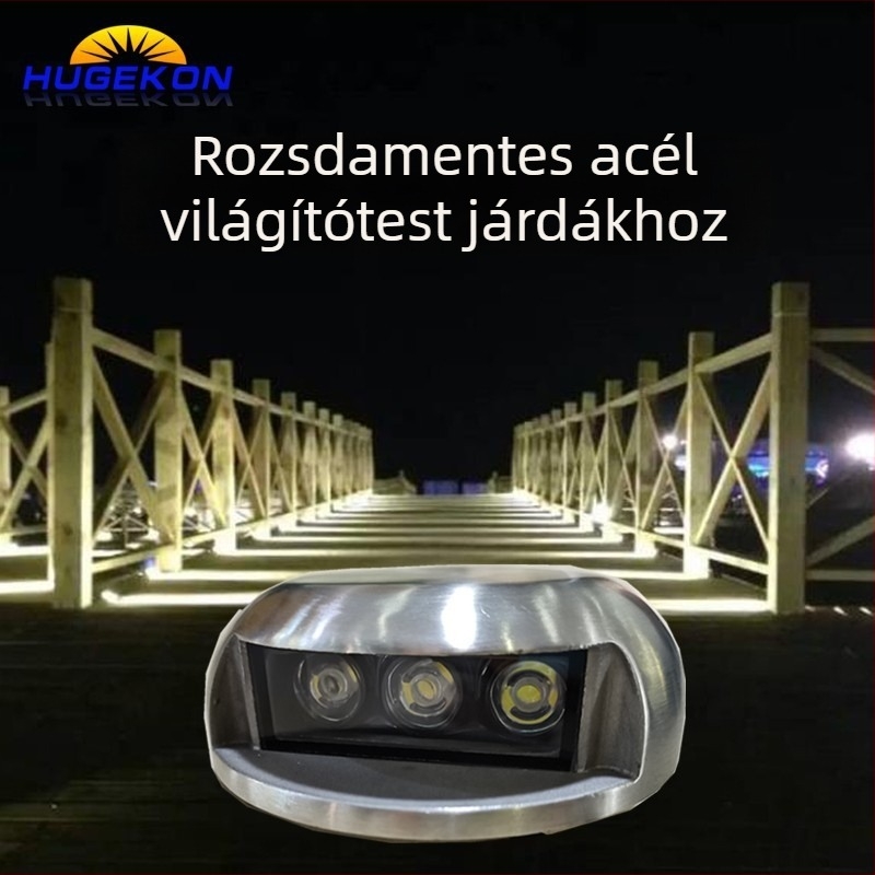 304-es precíziós öntött rozsdamentes acél tájvilágító lámpa, felületre szerelt, éjszakai megvilágítás fa sétálóutakhoz, egyoldalas világítás