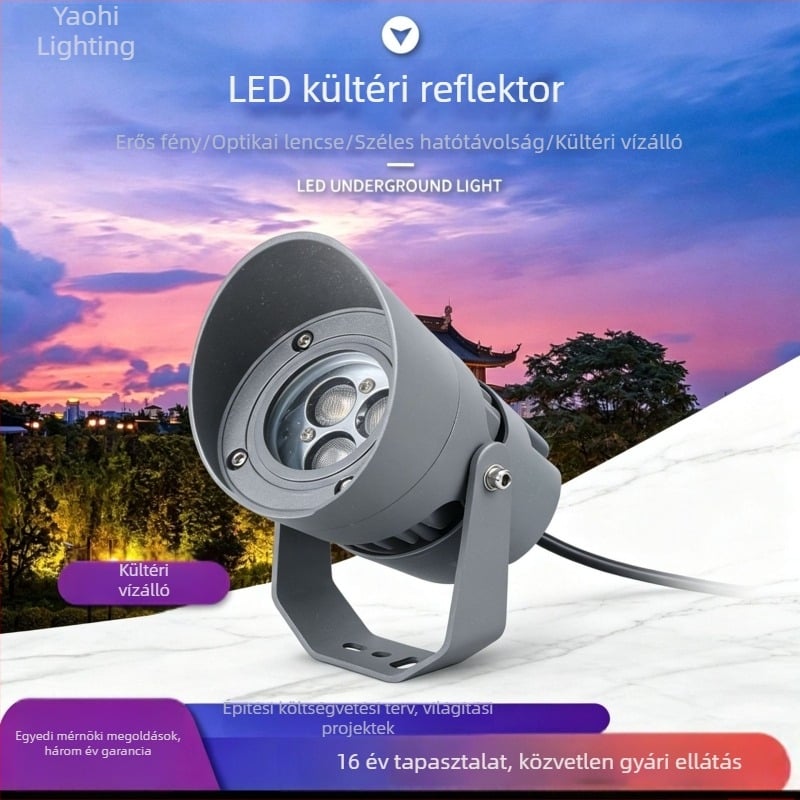 Szuper fényes kültéri LED-reflektor, vízálló, tájvilágításhoz és fák megvilágításához, éjszakai jelenetek vetítéséhez