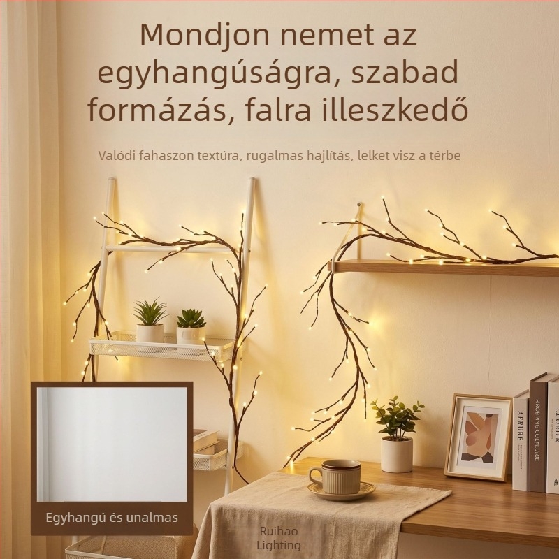 LED szőlőág fények 144 LED-del, ág világítás, csillagos ég effekt, faldekor, hangulatvilágítás a szobában