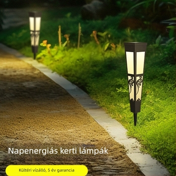 Napelemes falikar kültéri kerthez, modern villa stílus, IP55 vízálló ABS-ház