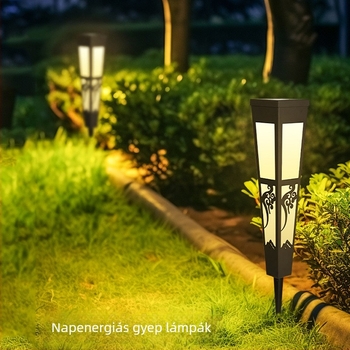 Napelemes falikar kültéri kerthez, modern villa stílus, IP55 vízálló ABS-ház