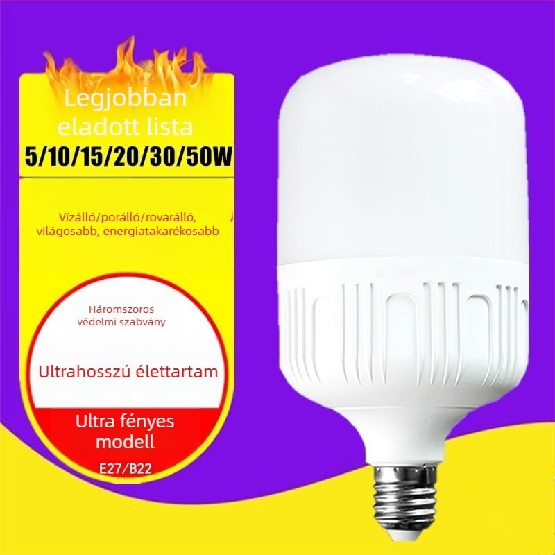 LED izzó E27, 5W, 10W, 15W, 20W, 30W, 45W, 65W, energiatakarékos fehér fény