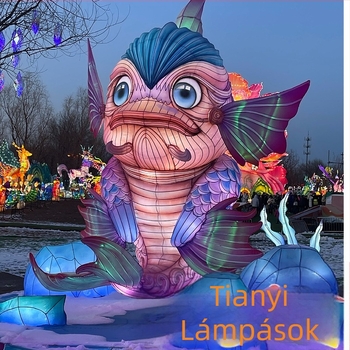 Nagy méretű ünnepi lampionok és LED tájvilágítás éjszakai fényshowhoz