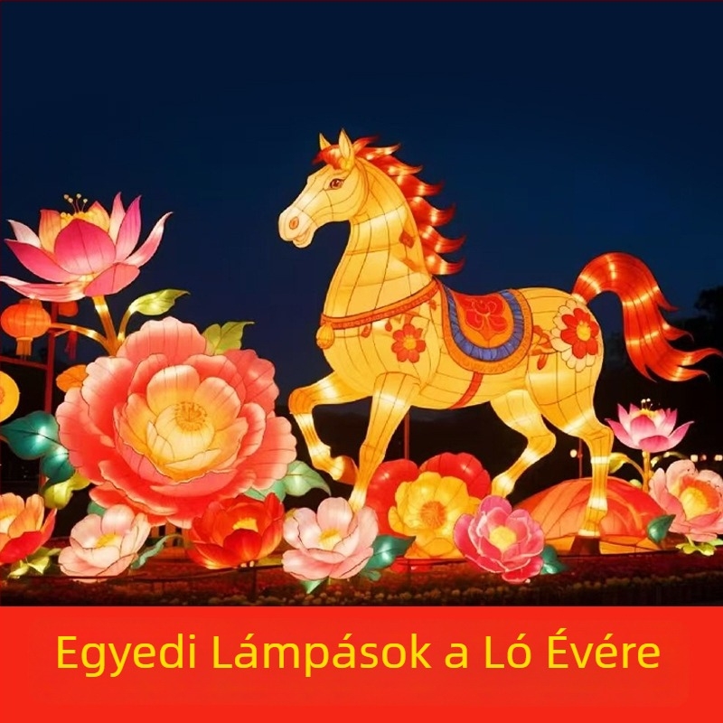 Nagy méretű ünnepi lampionok és LED tájvilágítás éjszakai fényshowhoz