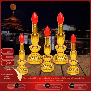 LED Guanyin gyertya lámpa - otthoni elektromos gyertya, akkumulátoros és hálózati üzemmóddal, A Vagyon Istene lámpa