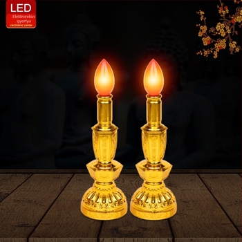 LED Guanyin gyertya lámpa - otthoni elektromos gyertya, akkumulátoros és hálózati üzemmóddal, A Vagyon Istene lámpa