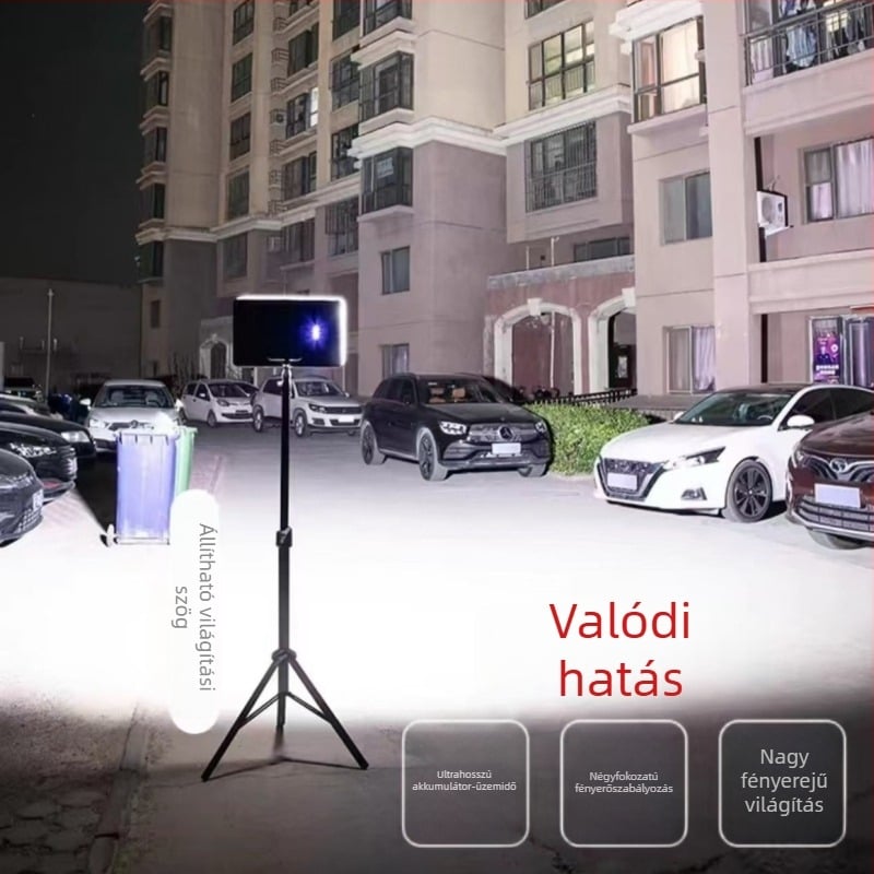 Újratölthető hordozható LED-lámpa a kempingezéshez és kültéri standokhoz éjszakai vásárra, erős fényerő és hosszú akkumulátor-üzemidő