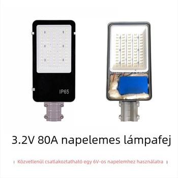 12V-os napelemes utcai lámpa fej akkumulátorral, 60W, javítás és szerelés kiegészítőkkel, kültéri vízálló kertlámpa otthoni használatra