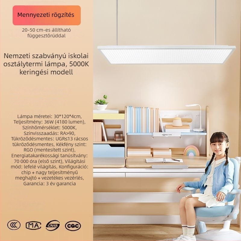 LED asztali lámpa állvánnyal tanulók számára, szemvédelem, iskolák és oktatási központok számára, fényerő-szabályozás