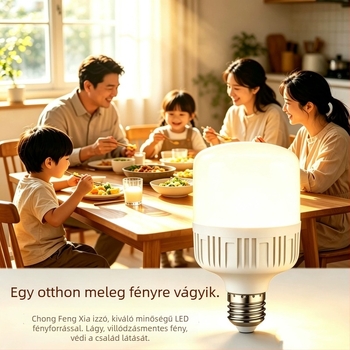 Energiatakarékos LED-lámpa E27-es nagy menetes foglalattal, fehér fény, otthoni világításhoz, alkalmas raktárba és műhelybe