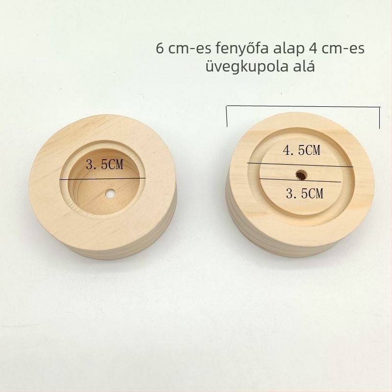 Fából készült talapzat megőrzött virágokhoz LED éjszakai fényével, DIY világító talapzat