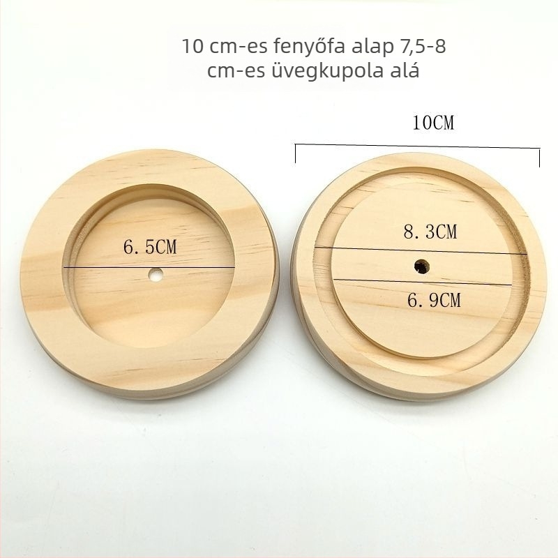 Fából készült talapzat megőrzött virágokhoz LED éjszakai fényével, DIY világító talapzat