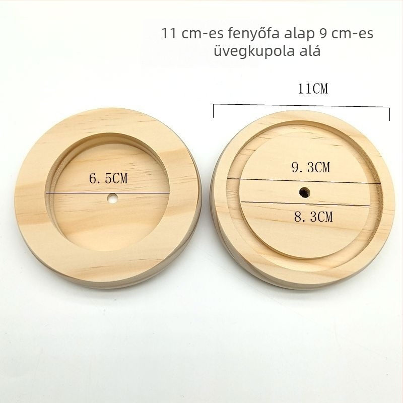 Fából készült talapzat megőrzött virágokhoz LED éjszakai fényével, DIY világító talapzat