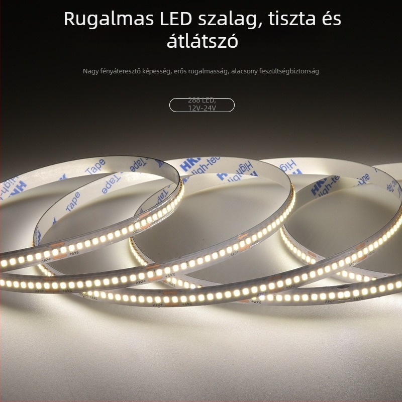 24V COB LED szalag, dimmelhető, öntapadós hátoldallal