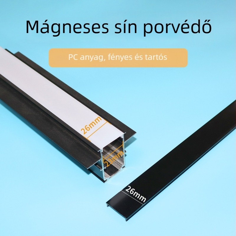 Beépített 20-as sorozat mágneses sínvilágítás porvédő sapka, 26 mm, fekete/fehér