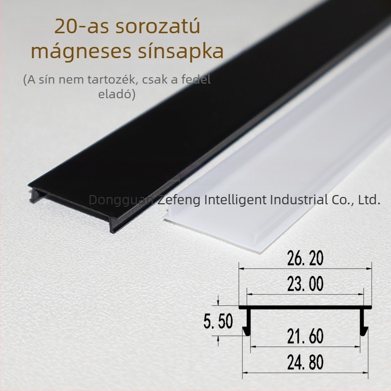 Beépített 20-as sorozat mágneses sínvilágítás porvédő sapka, 26 mm, fekete/fehér