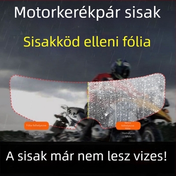 Nano-fólia motorkerékpár sisakokra, párásodás elleni és eső elleni védelem, teljes- és nyitott sisakokhoz