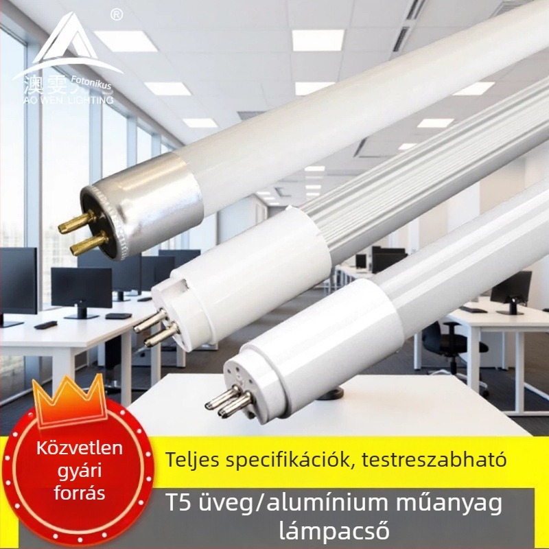 T5 fénycső, 220V, flicker-mentes, két végű bemenet, G5 foglalat, szétválasztott típus, 120 cm és 60 cm