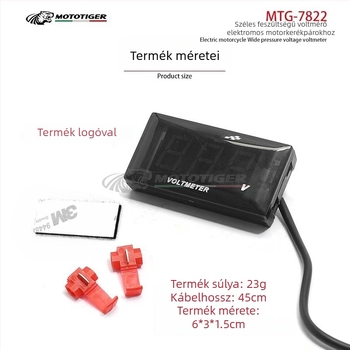 MTG-7822 LCD feszültség kijelző, 10V-150V, elektromos motorkerékpárhoz