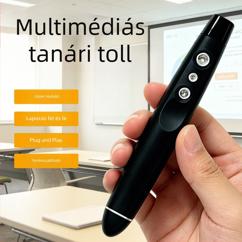 2.4G vezeték nélküli PPT távirányító toll, multimédiás lézeres prezentációs toll, oktatási pointer, hordozható lézerpointer