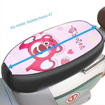 PU bőrből készült hátsó ülésvédő elektromos járművekhez és motorkerékpárokhoz, napvédő, Strawberry Bear stílus