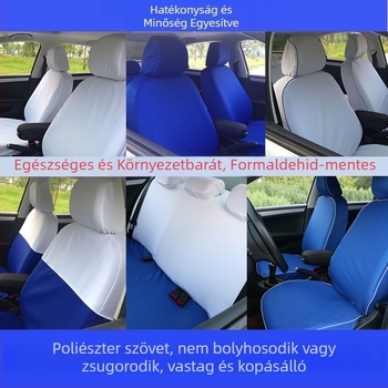 Kék‑fehér reklámüléshuzat taxi használatra, kompatibilis Santana, Jetta, Yue Dong és EU5 – teljes készlet