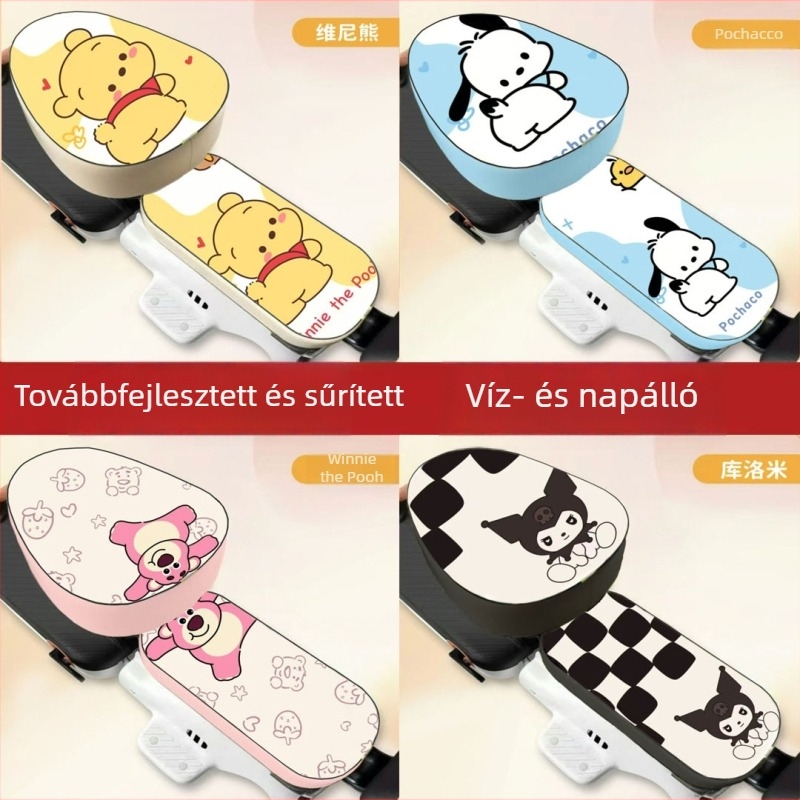 Vízálló bőrszövet ülésvédő elektromos robogóhoz, univerzális négy modellhez, AIMA és YADEA számára, trendi cartoon dizájn