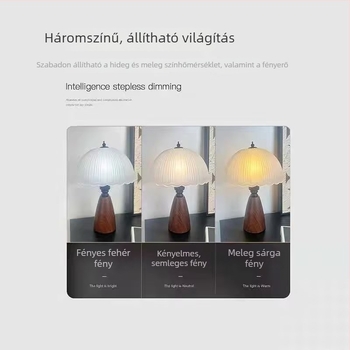Wabi-sabi ihletésű vintage asztali lámpa, retro kialítás hálószobába és irodába, meleg hangulatú éjjeli fény